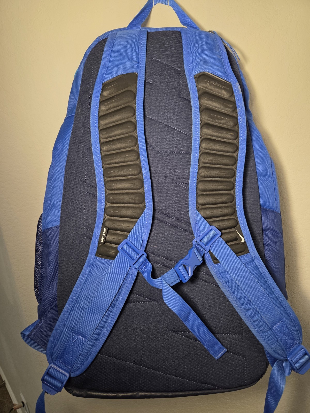 Nike Elite Pro Basketball Backpack Royal Blue White Custom Embroidered Hawk Logo