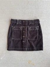 90s Vintage International Concepts Brown Corduroy Mini Skirt Size 2 Petite