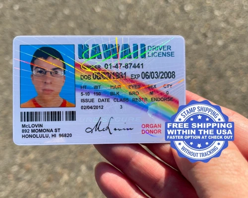 🌈🤓 McLovin ID CARD Movie Superbad Mc Lovin with "HOLOGRAM"  🌈🤓 - product listing photo