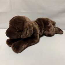 Animal Alley Chocolate Lab Dog Plush Labrador Laying 18 Inch