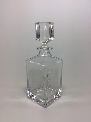 schwere Karaffe Whiskykaraffe Glas Kristall eckiges Design  - Bild 1 von 4