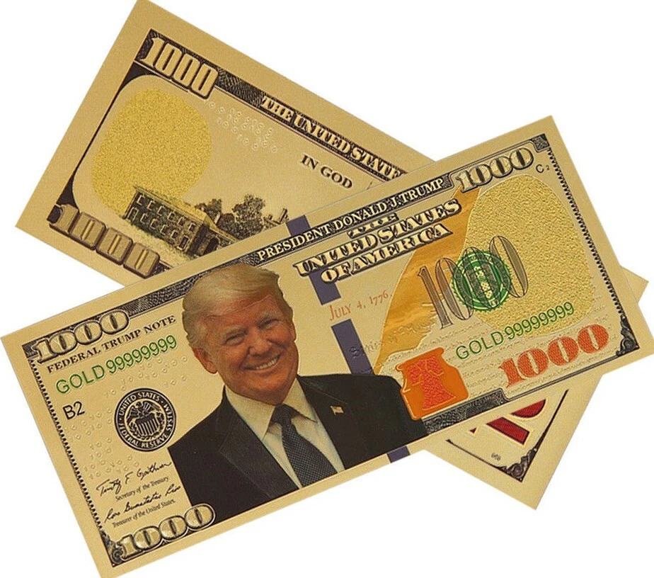 GOLD Foil US DONALD TRUMP $1000 Dollar Bill Republican Collection Novelty Note🔥 - Image 3 of 4