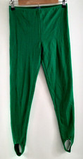 Vintage Espirit Kids Stirrup Pants Leggings Girls Size Large Green Blue Squares