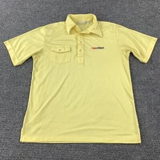 Vintage La Mode Du Golf Large Short Sleeve Golf Polo Yellow The Golf Works logo