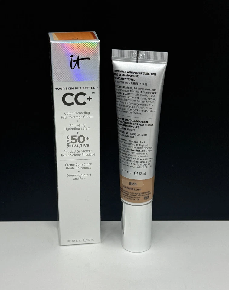 IT cosmetics Your Skin But Better CC+ Full Coverage Cream -1.08oz #Rich NIB - Image 2 of 4