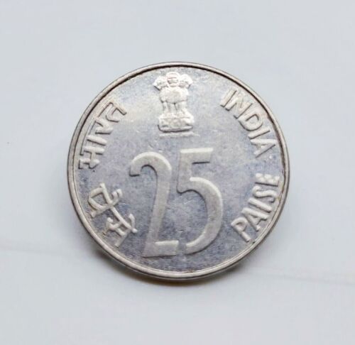 Indian 25 Paise Coin 1998 Year 100% Original - Photo 1/2
