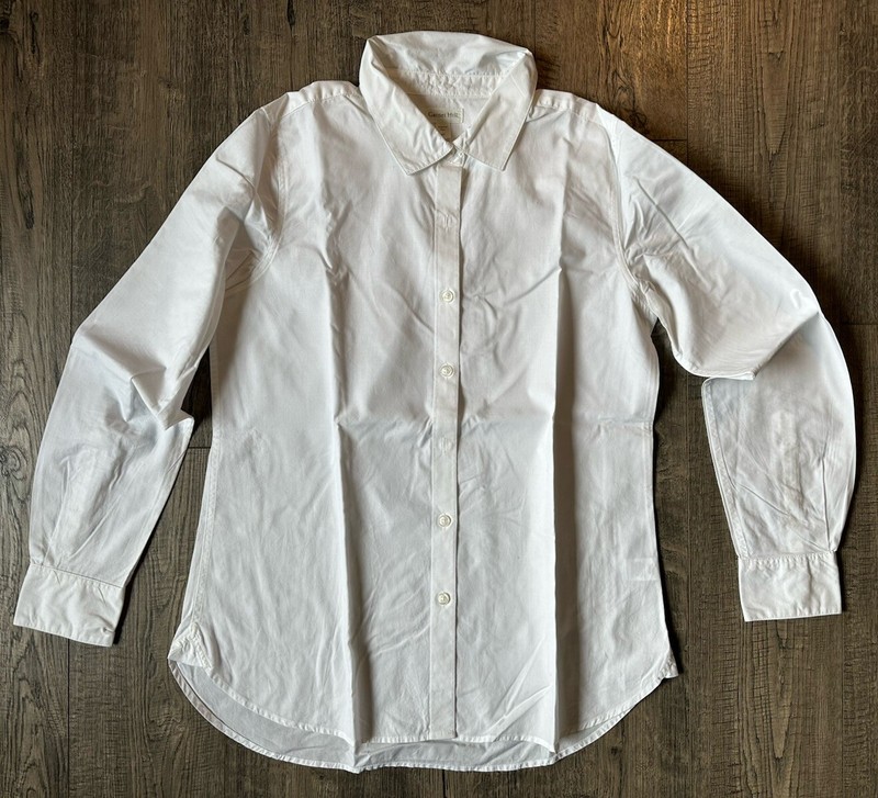 Garnet Hill Woman Shirt White Size 4 Organic Cotton