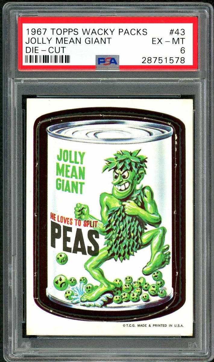 1967 Topps Wacky Packages Die Cut #43 Jolly Mean Giant PSA EX-MT 6