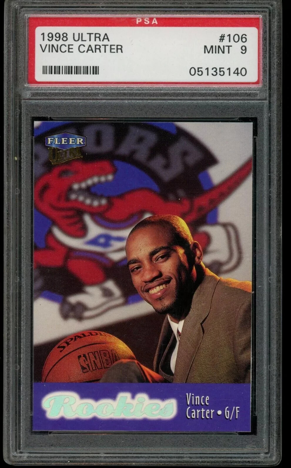 1998 Ultra Vince Carter Rookie RC PSA 9 True baller SWEET CARD