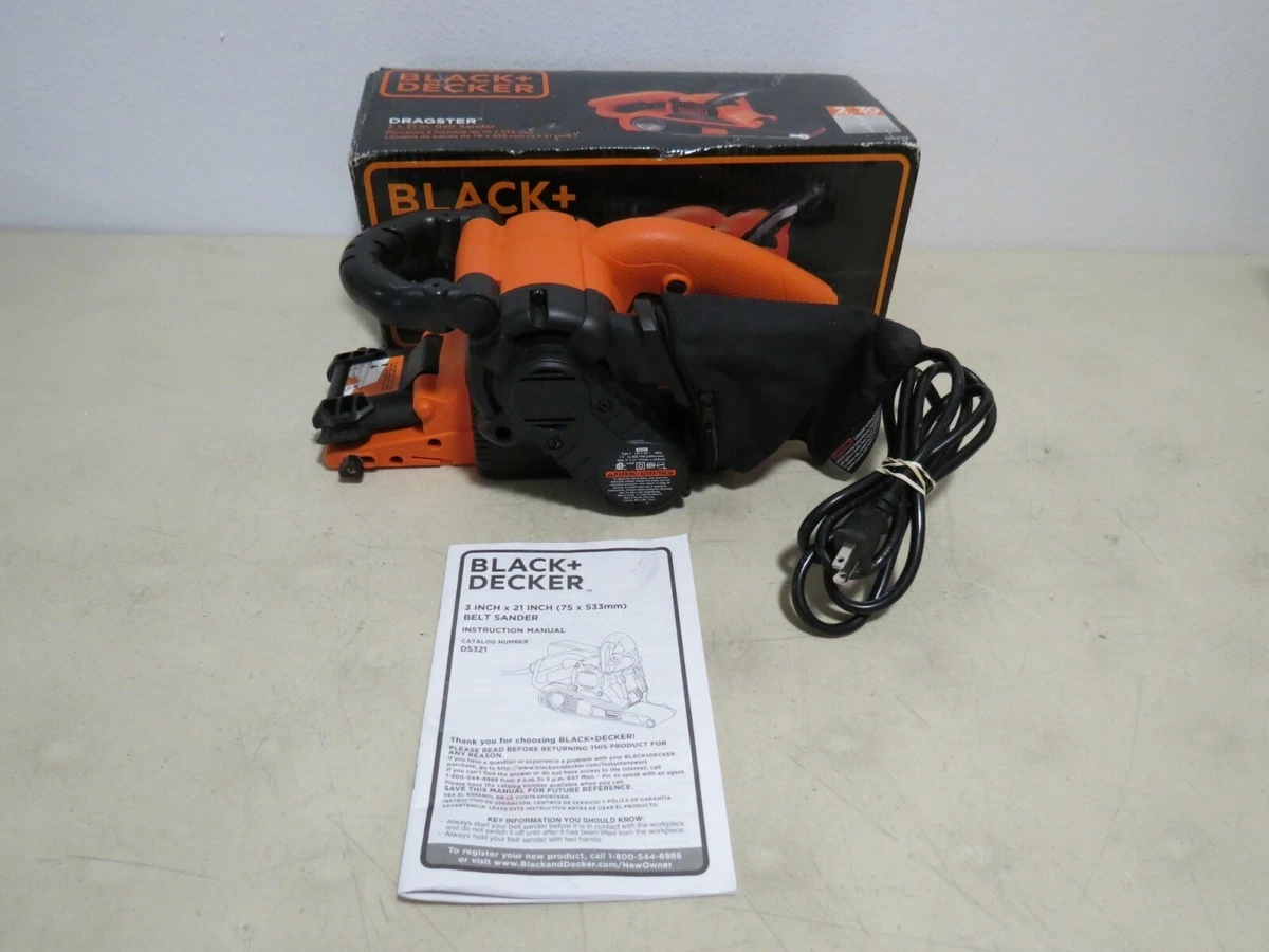 BLACK+DECKER Belt Sander with Dust Bag, 7-Amp, 3-Inch by 21-Inch (DS321)