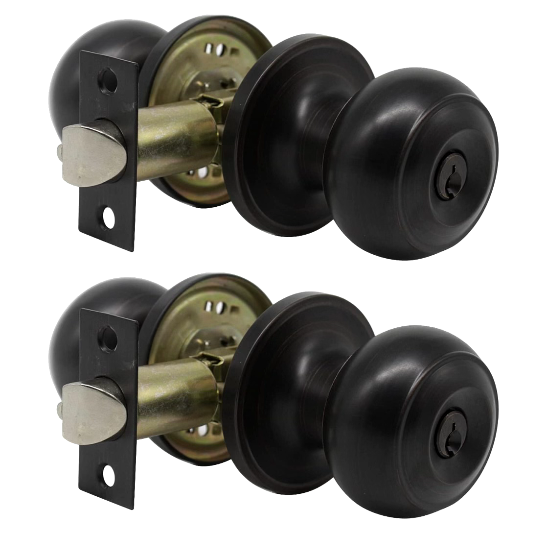 Oil Rubbed Bronze Push Button Door Locks Door Lever Lockset, Heavy