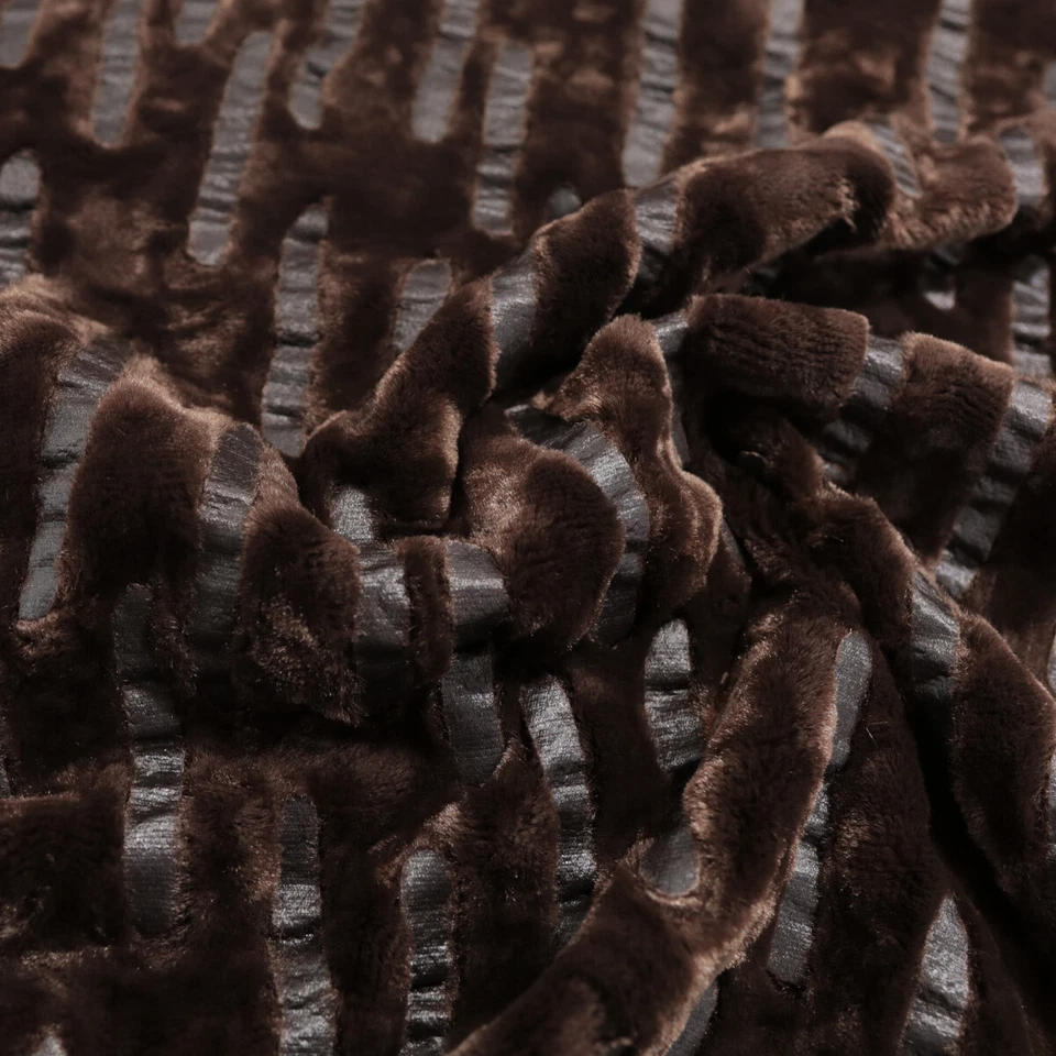 50cm Designer Kurzhaar Webpelz mit Streifen Mittelalter Pelz Fell Plüsch Stoff - Bild 2 von 3