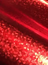 VTG CHRISTMAS RED GORGEOUS TEXTURED FOIL WRAPPING PAPER GIFT WRAP 1960