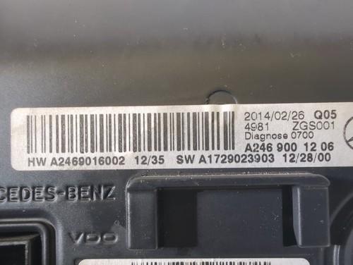 Mercedes Classe A W176 A180 Cdi 2012-2018 Unità Display Digitale A2469016002 O84 - Foto 11 di 12