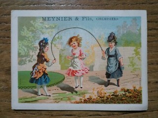 CHROMO CALENDRIER 1931 "MEYNIER" LIMOGES HAUTE VIENNE CORDE A SAUTER ENFANTINA