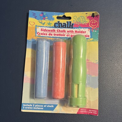 Sidewalk Chalk With Holder 3 Colors Blue Red Yellow + Handle - Nontoxic ...