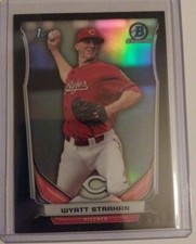 2014 Bowman Draft #CDP97 Wyatt Strahan 1st Chrome Black /75 Reds ~AY12A