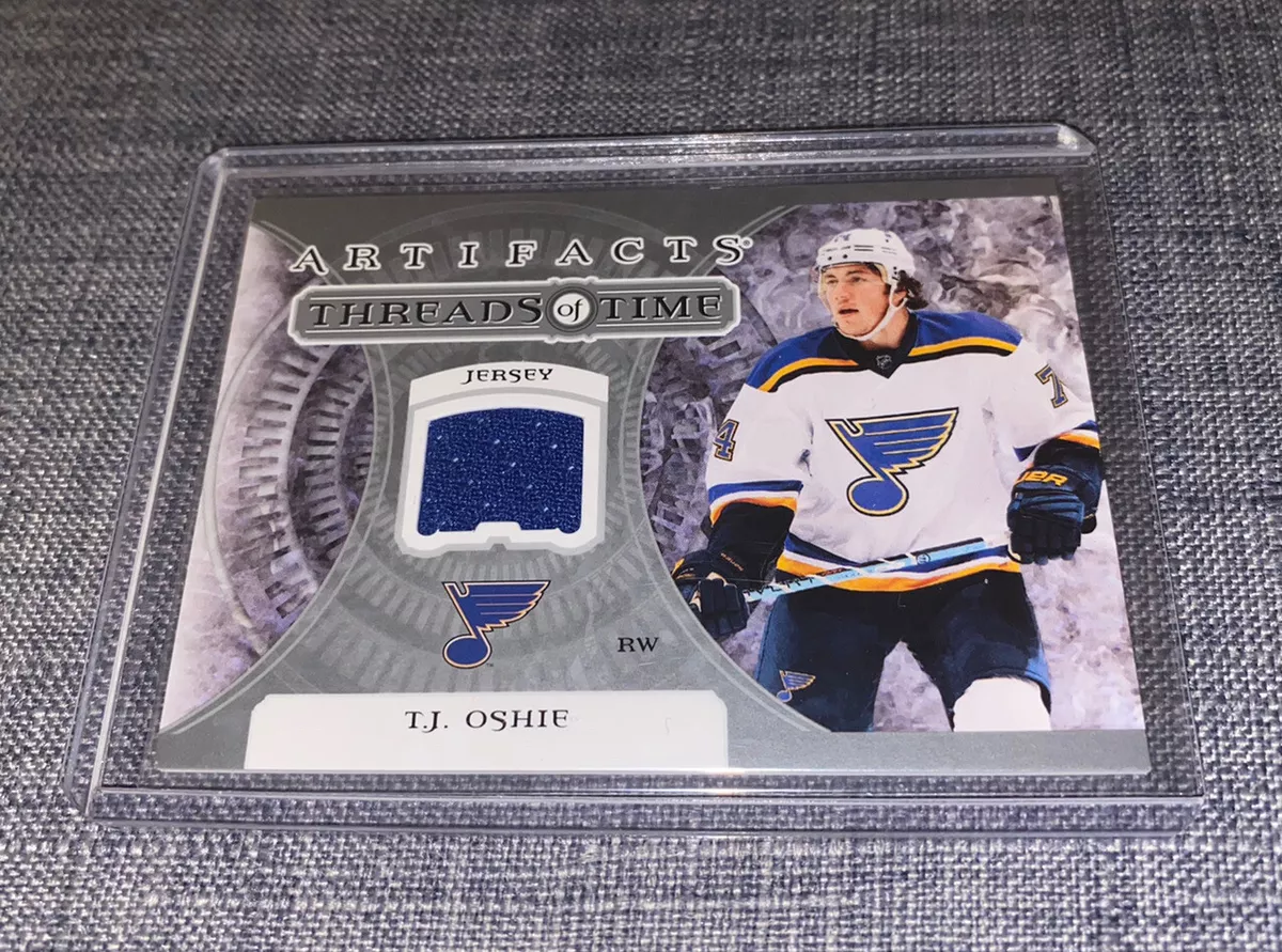 TJ Oshie 2022 23 Upper Deck Artifacts Threads of Time Game Used Jersey Blues