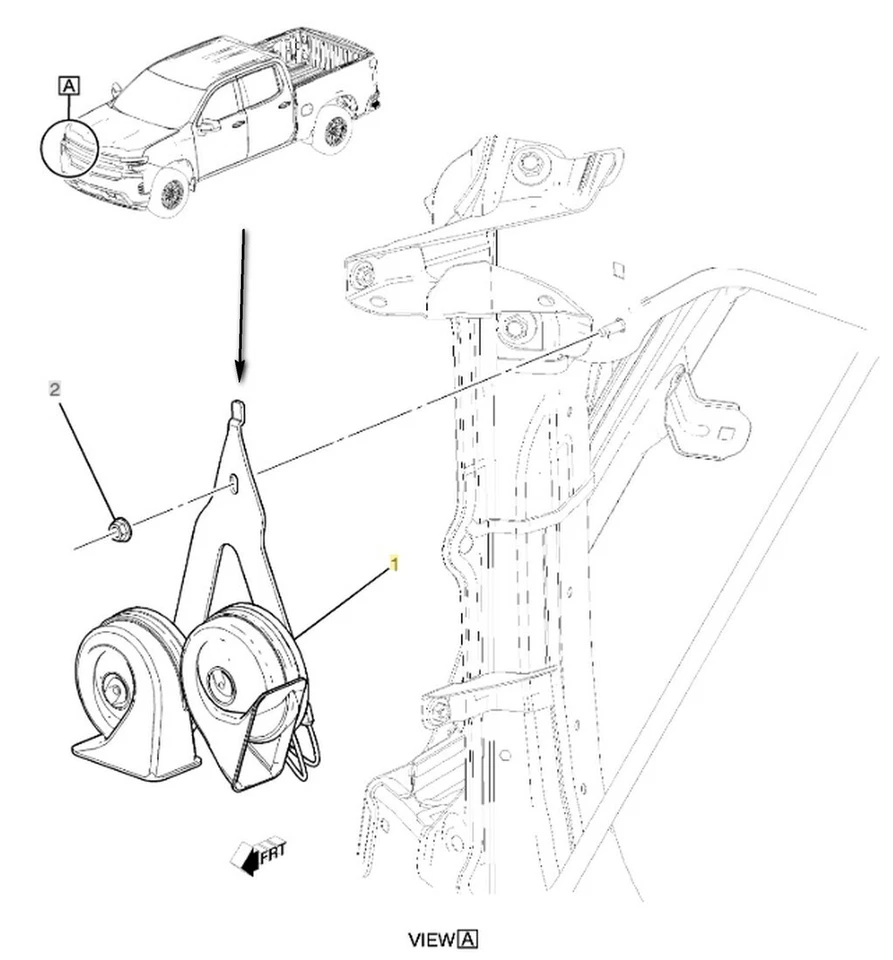 Genuine GM Dual Horn 2021-2025 Cadillac Escalade Chevrolet Suburban GMC Yukon - Image 2 of 4