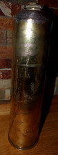 rare WW1 gourde Artisanat de tranchée trench art poilus obus 1917 14 18