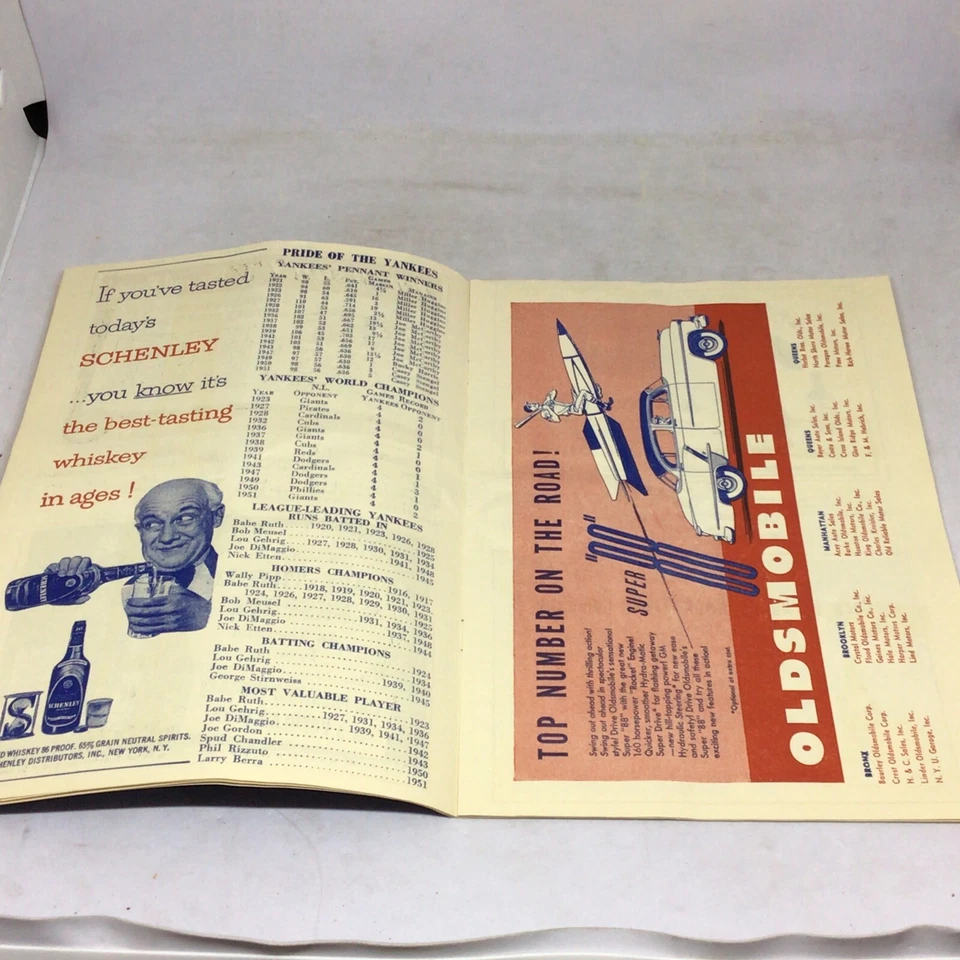 1952 NEW YORK YANKEES Vs. WASHINGTON SENATORS (Mantle,Rizzuto) *RARE* - Image 4 of 4