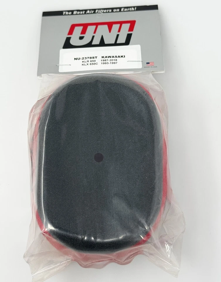 UNI Foam Air Filter + Foam Oil For KAWASAKI KLR650 1987-2024 - Made In USA - Image 4 of 4