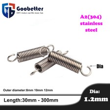 Gancho A2 304 Acero Inoxidable Resorte Expansión Extensión Muelles de Tensión Alambre Diámetro 1.2mm