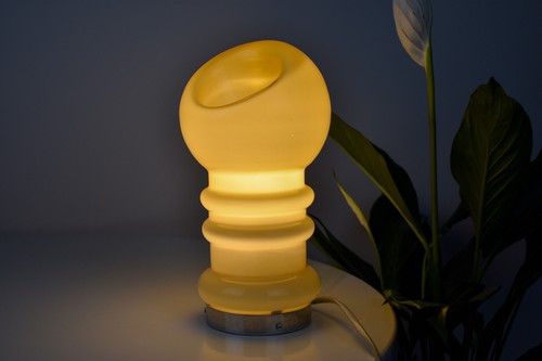 Rare Vtg Space Age Table Lamp Ashtray 70s Dragan Drobnjak Blown Glass Yugoslavia - Picture 13 of 14