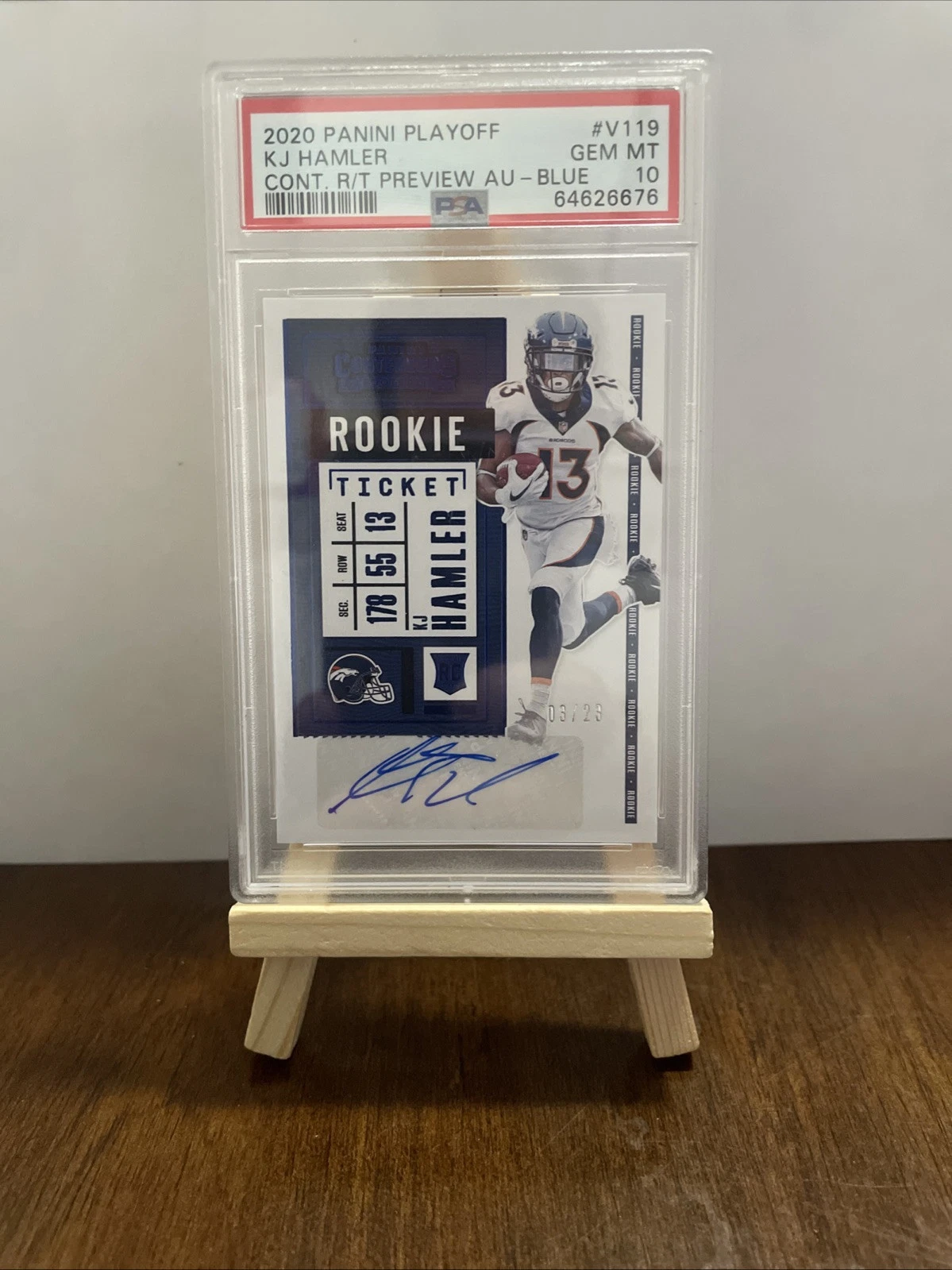 KJ Hamler Panini Playoff Contenders Rookie Ticket Preview Autographs #V119 Blue