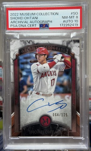 2022 Topps Museum Coll. Archival Autographs Shohei Ohtani #SO /125 PSA 8 Auto 10