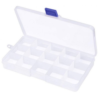 Abschließbare Kunststoff Aufbewahrungsbox Transparent 15 herausnehmbare Abschnitte Organizer Box
