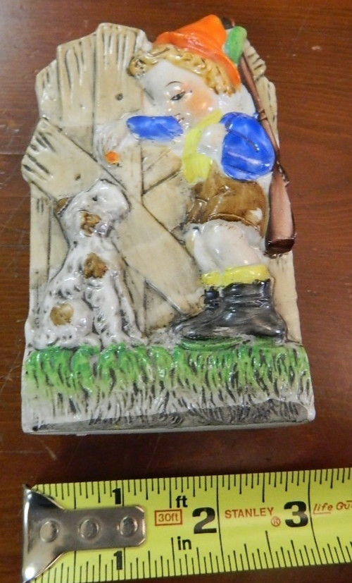 Vintage MCM Japan Hunting Boy With Gun & Dog Wall Pocket – Nice!