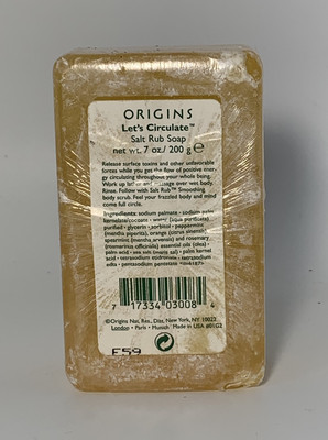 Origins Let's Circulate Salt Rub Soap Bar New Sealed 7 Oz 200 G