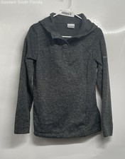Columbia Womens Green Long Sleeve Henley Neck Button Pullover Hoodie Size M