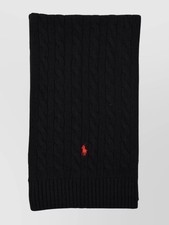 Polo Ralph Lauren Wool Blend Cable Knit Ribbed Edges Scarf