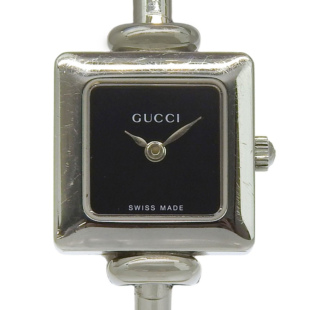 Gucci Square Stainless Steel Quartz Analog Display Black Dial Watch Pre-Owned Gucci Watch 600L Stainless Steel Quartz Analog  main image 3
