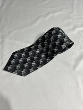 STEVEN HARRIS Classic Necktie Doves Pattern Black/Gray/Olive