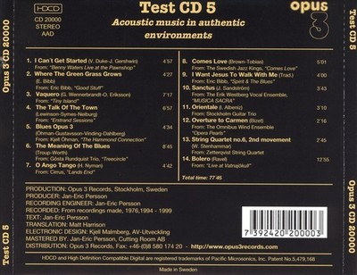 VARIOUS ARTISTS - OPUS 3 TEST CD, VOL. 5 NEW CD
