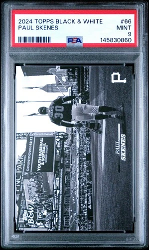 2024 Topps Black & White #66 Paul Skenes RC - Pittsburgh Pirates - PSA 9