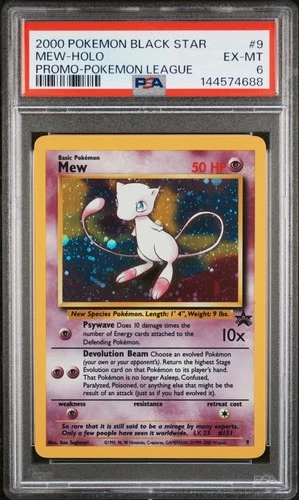 2000 POKEMON PROMO BLACK STAR POKEMON LEAGUE #9 MEW-HOLO PSA 6
