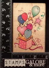 Inkadinkado Rubber Stamps 6363P BALLOONS STARS CONFETTI GIFT BIRTHDAY PARTY 2253
