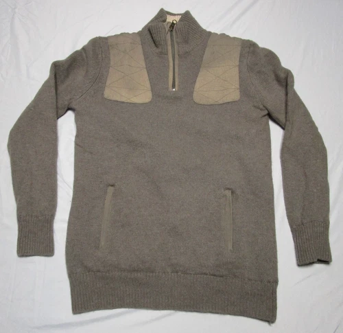 Beretta Firearms Wool Blend Lined Shooting Sweater Mens Medium Beige Zip Pockets - product listing photo