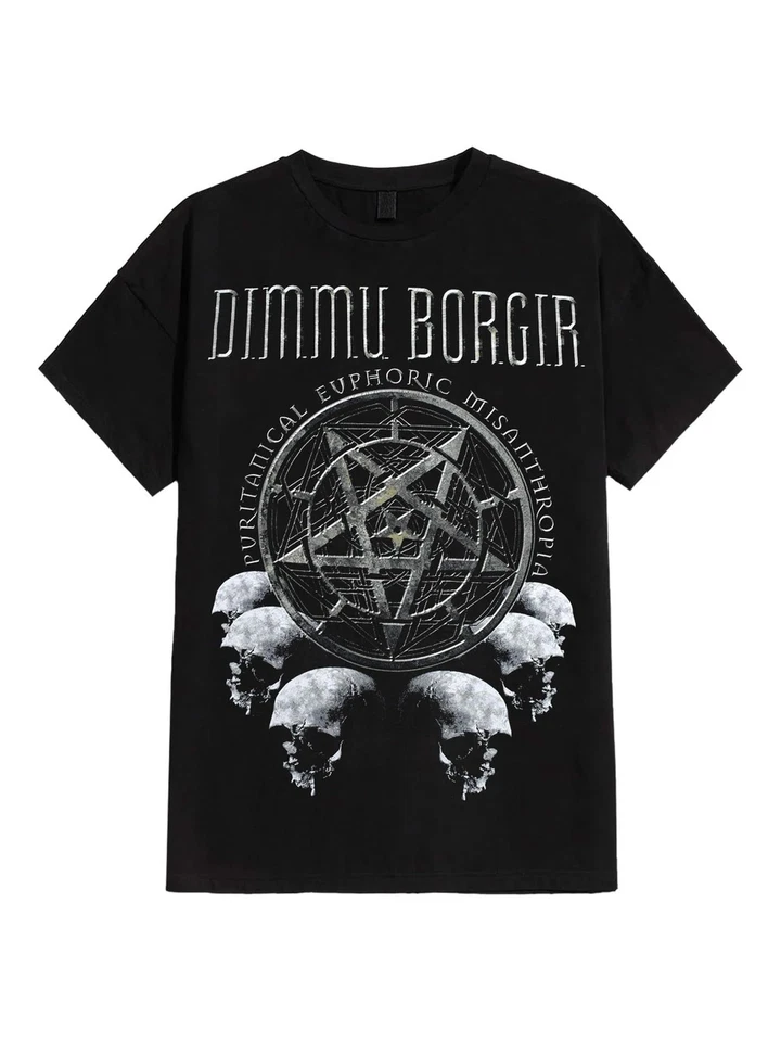 Dimmu Borgir Puritanical Euphoric Misanthropia Skulls Men's T-Shirt Black Regula - Bild 1 von 2