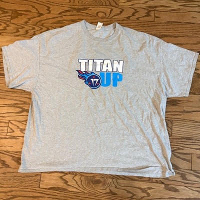 Men's 4XL Tennessee Titans Gildan Heather Gray Titan Nation Logo T-Shirt GUC