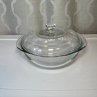 Vintage Pyrex Glass Clear Casserole Dish With Lid 023-N 1.5 Quart