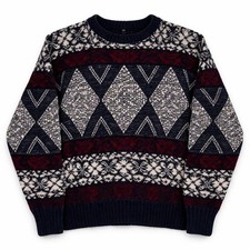 Ultra cozy classic grandpacore vintage method 90s knit sweater Nordic fair isle