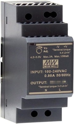 MEANWELL HDR-30-12,  2 Amp DIN 24W Power Supply 2A 12VDC in 85-264VAC Regulated