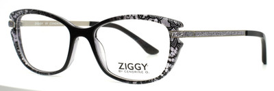 ZIGGY by CENDRINE O 1621 C2 Black Womens Semi Cat Eye Eyeglasses 51-17-135