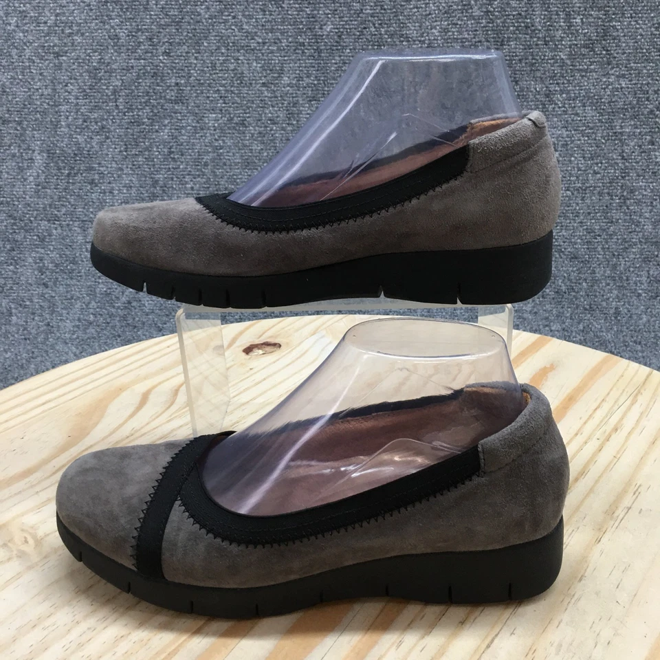Clarks Zapatos Artesanales Mujer 7 M Daelyn Hills Sin Cordones Planos Gris Gamuza Comodidad Foto 2 de 4