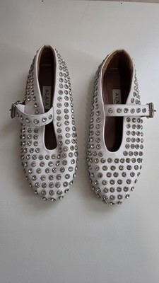 Alaia White STRASS Crystal BALLET FLATS  Size 39 US 8.5